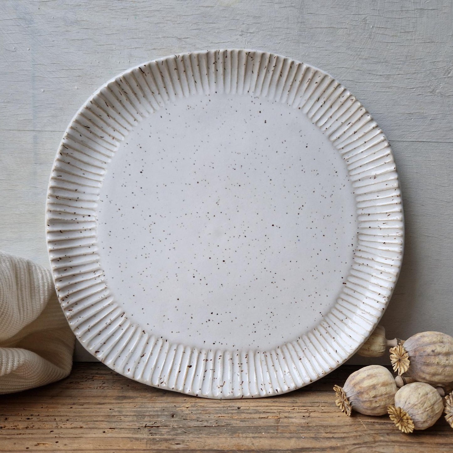 handmade white salad plate