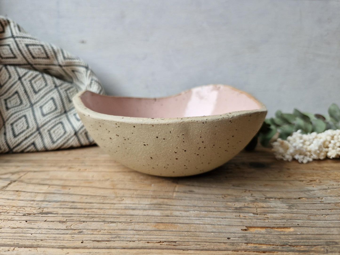 Breakfast bowl speckled pink No. 1