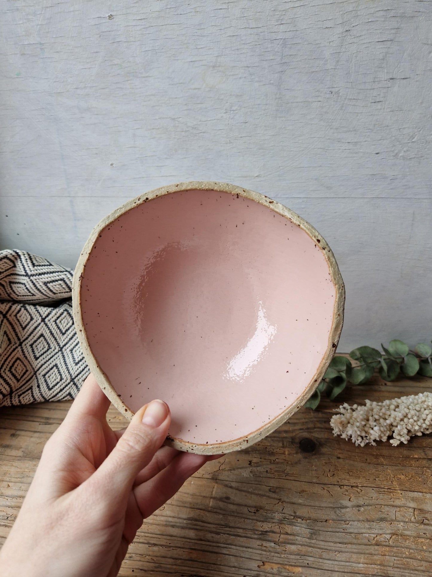 Breakfast bowl speckled pink No. 1