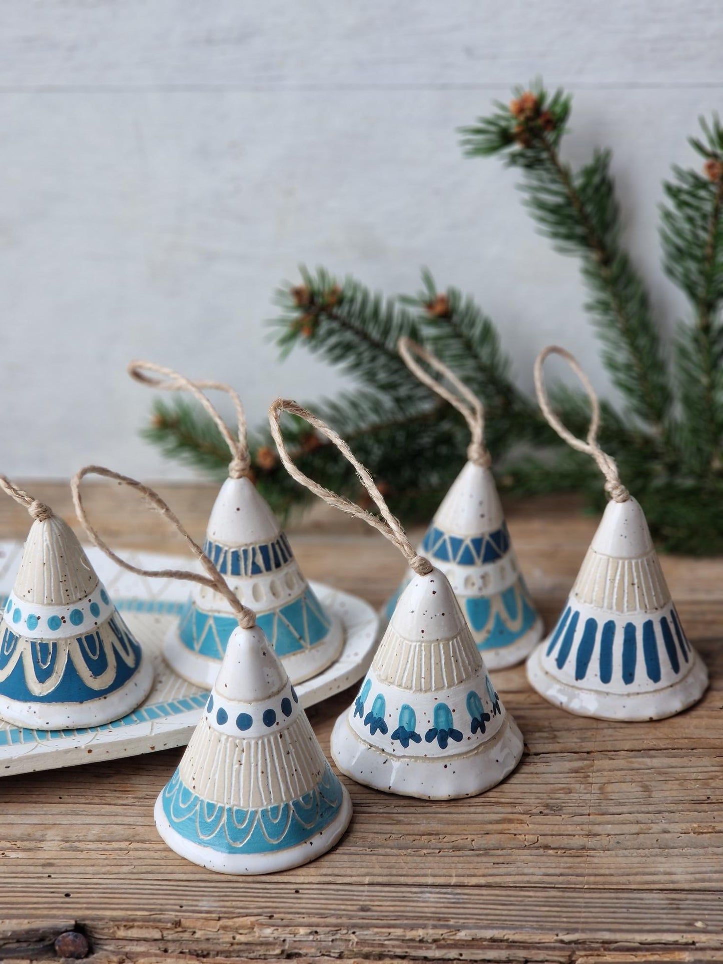 Ceramic bells - blue