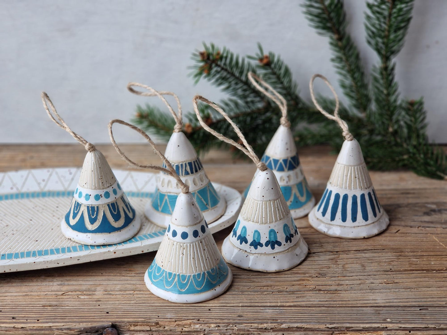 Ceramic bells - blue