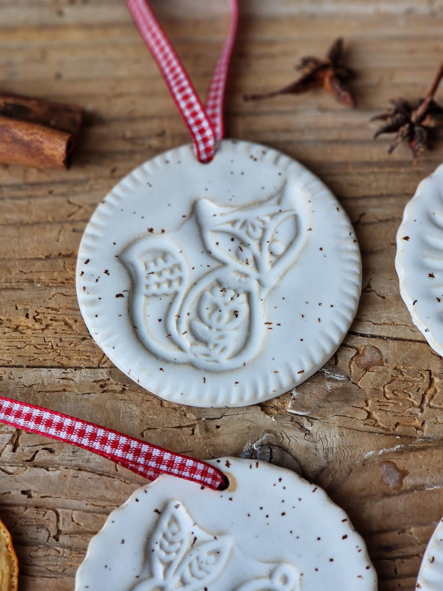Folk art ornaments // set of 4