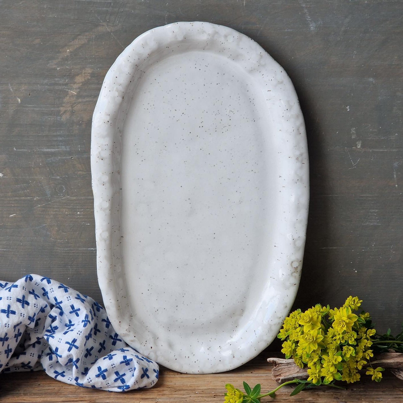 Rustic White Serving Tray