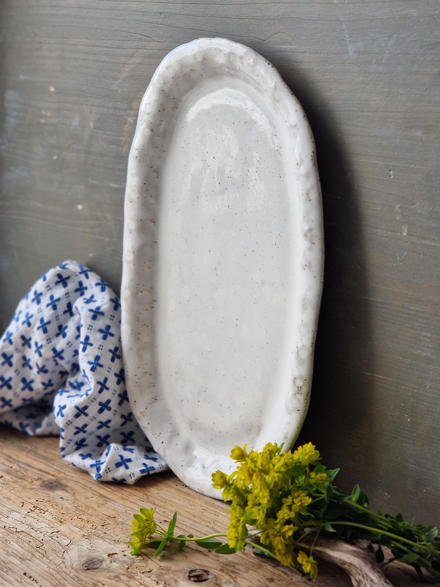 Rustic White Serving Tray