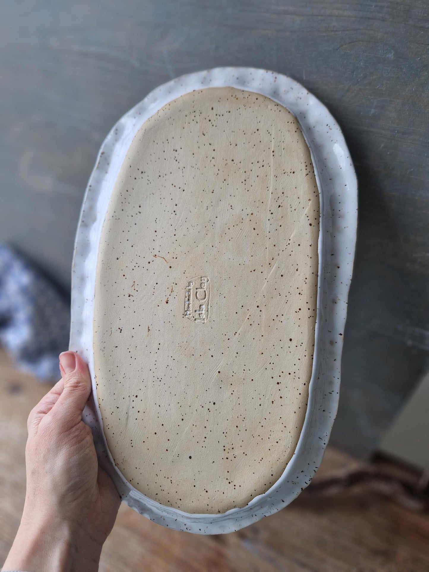 Rustic White Serving Tray