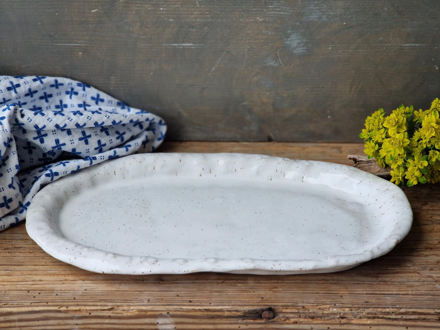 Rustic White Serving Tray