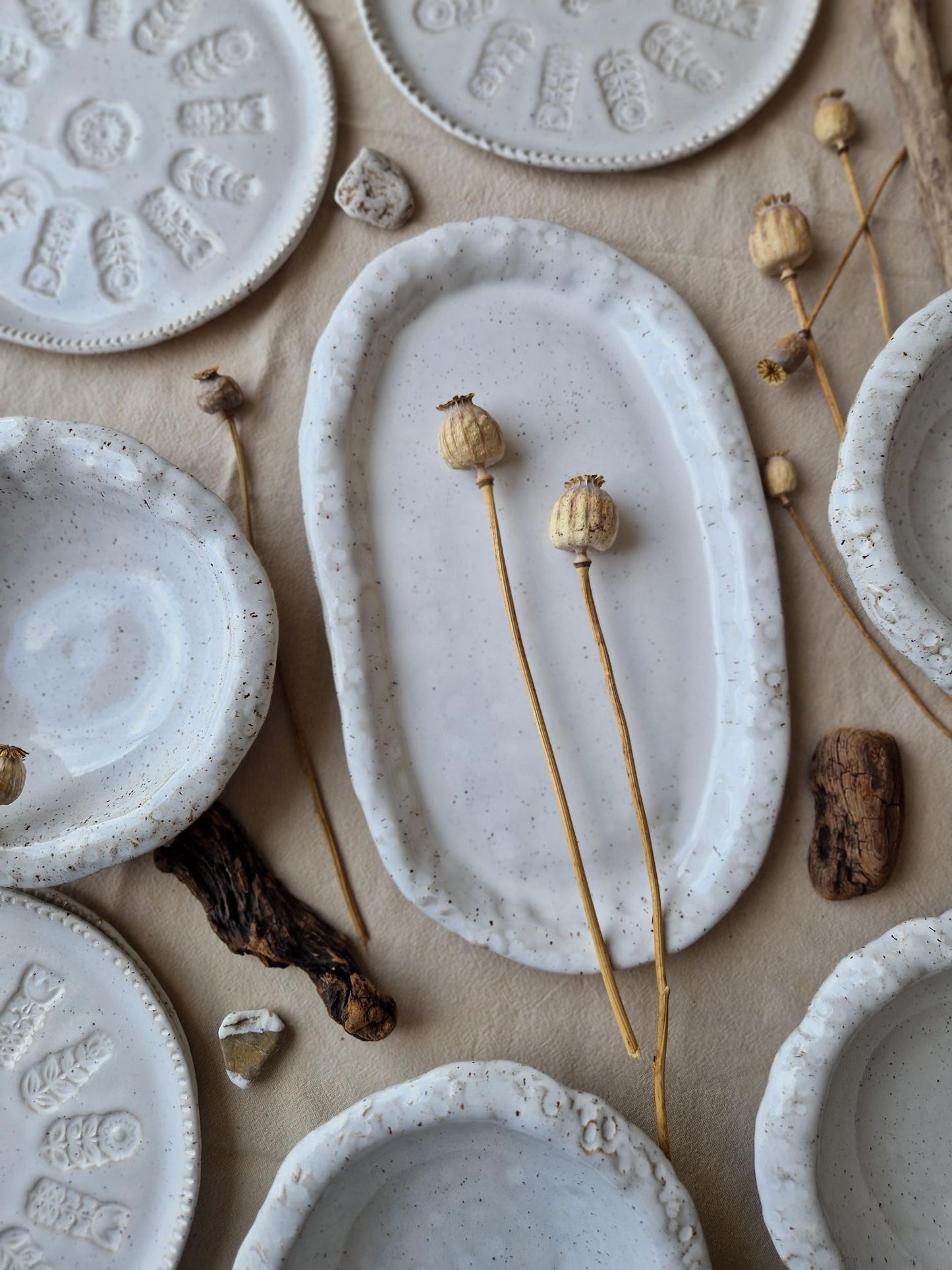 Rustic White Serving Tray