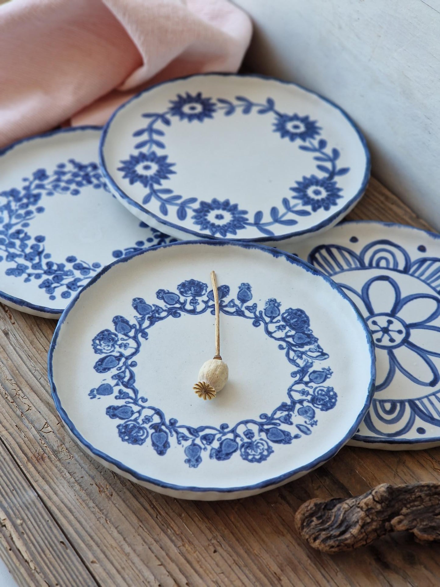 set of floral side plates