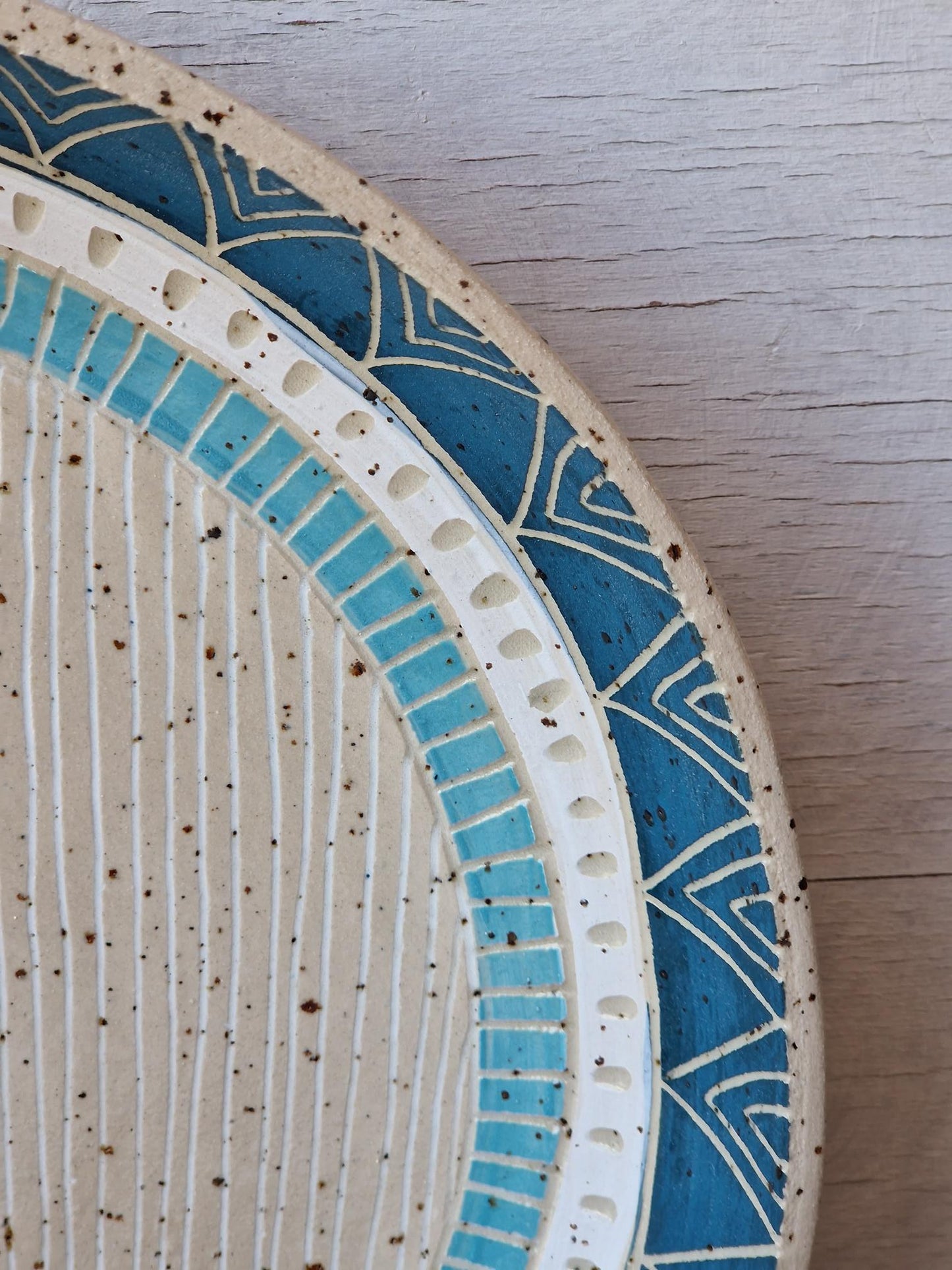 Sgraffito serving bowl large
