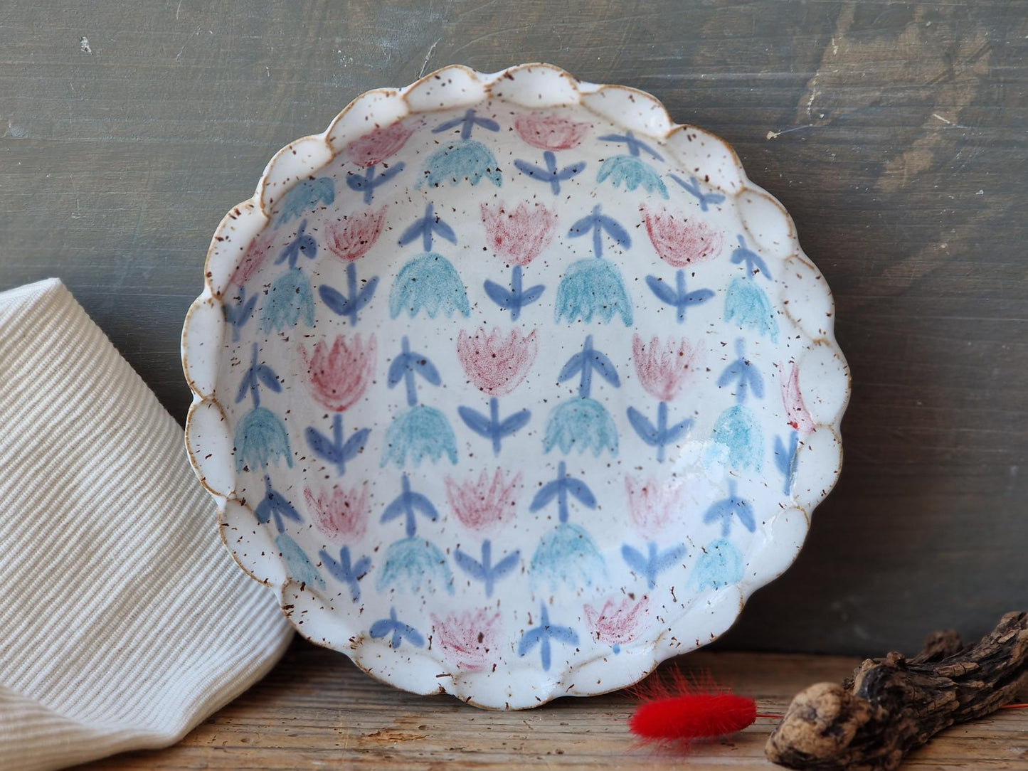 scalloped pasta bowl