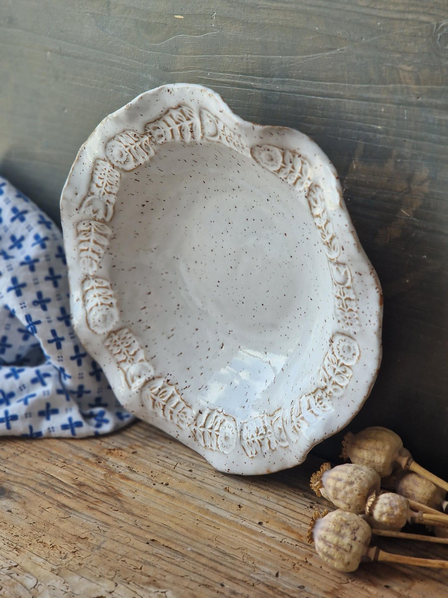 SET of 4 Wavy pasta bowls