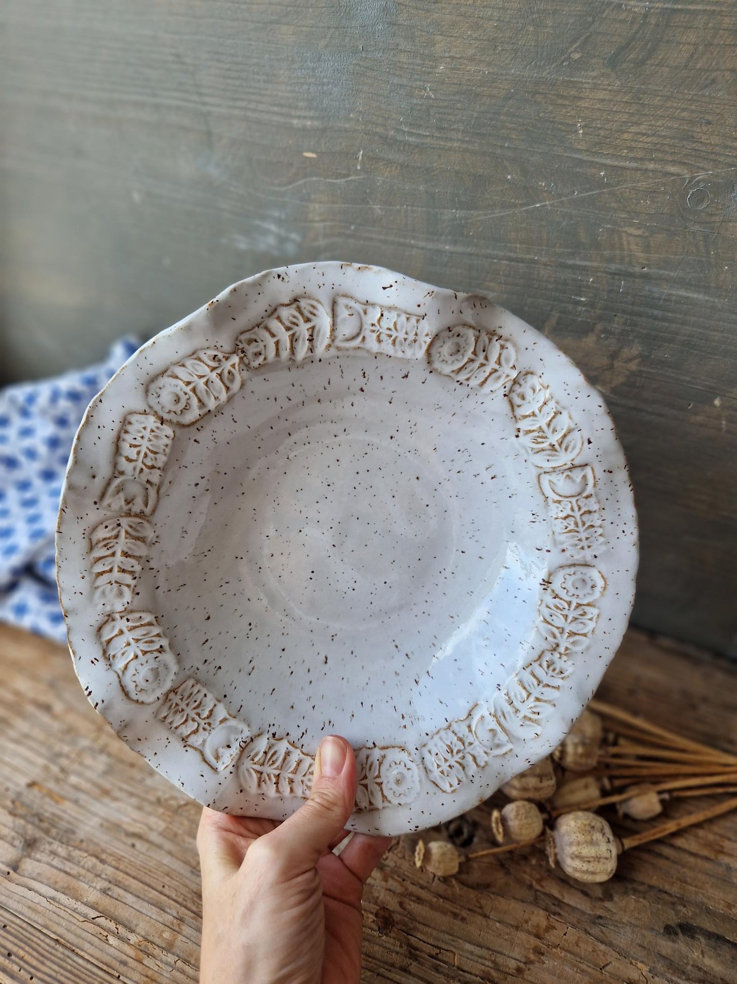 SET of 4 Wavy pasta bowls