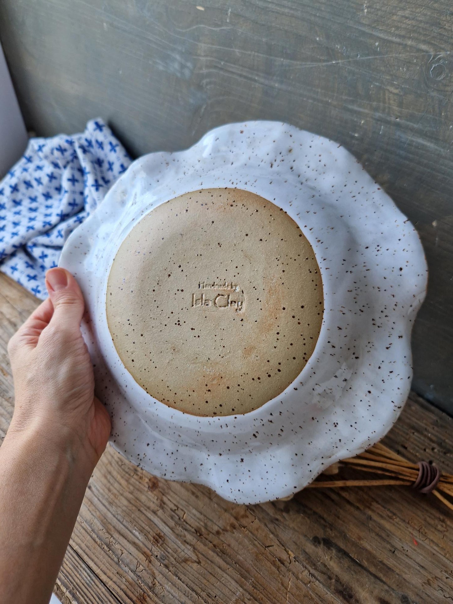 Wavy floral pasta bowl