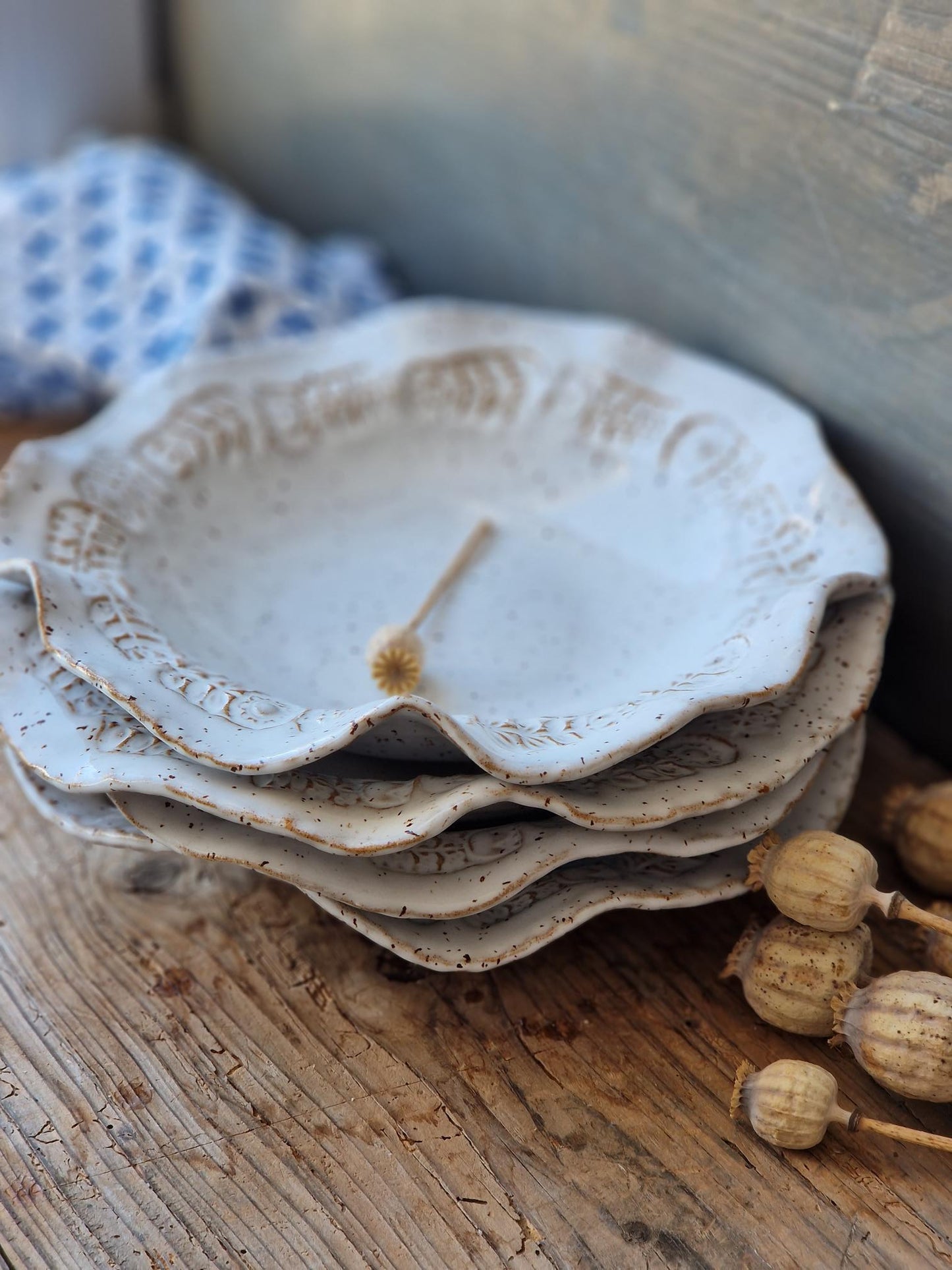 SET of 4 Wavy pasta bowls