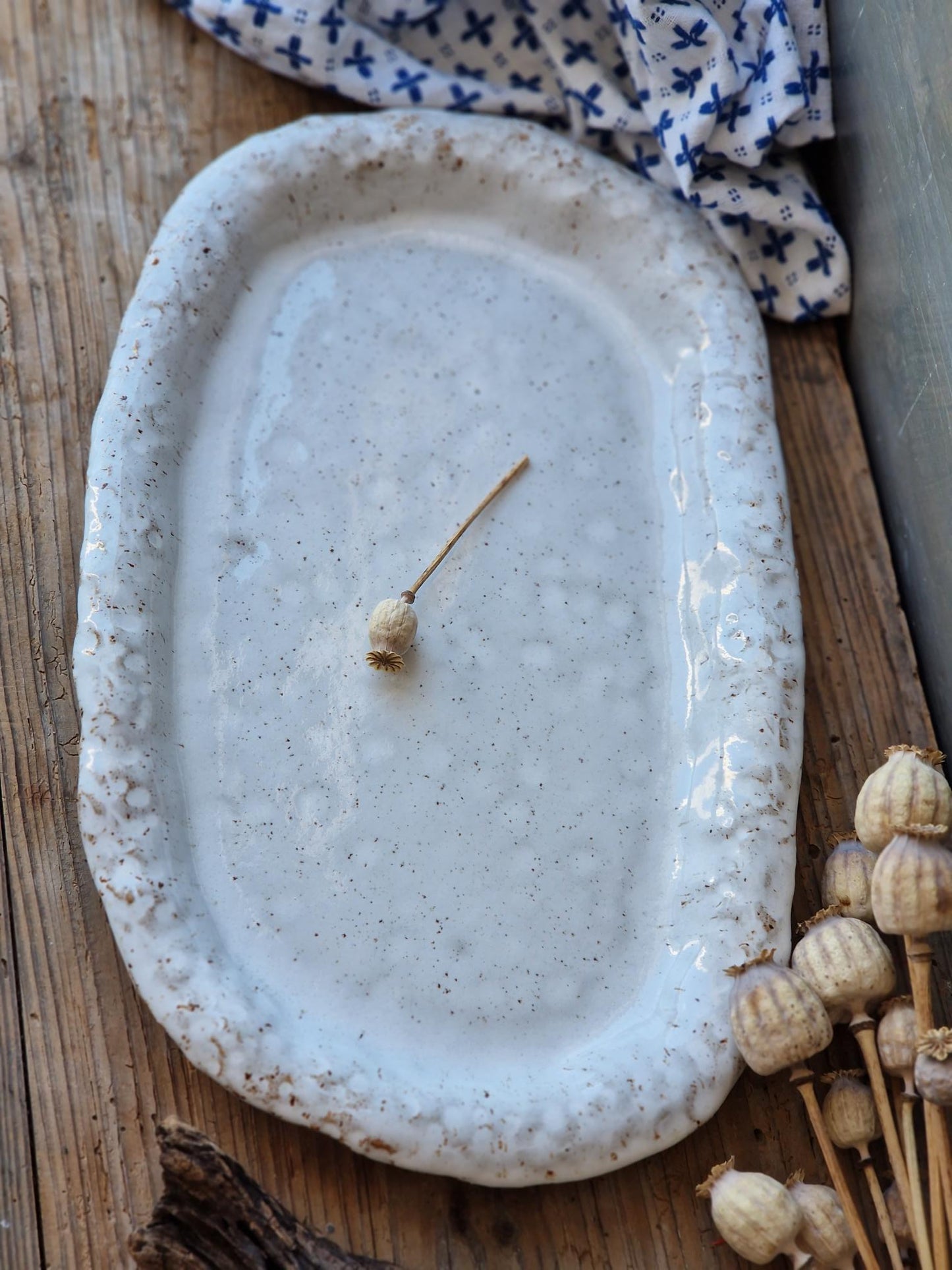 Slightly Flawed: White Floral Tray