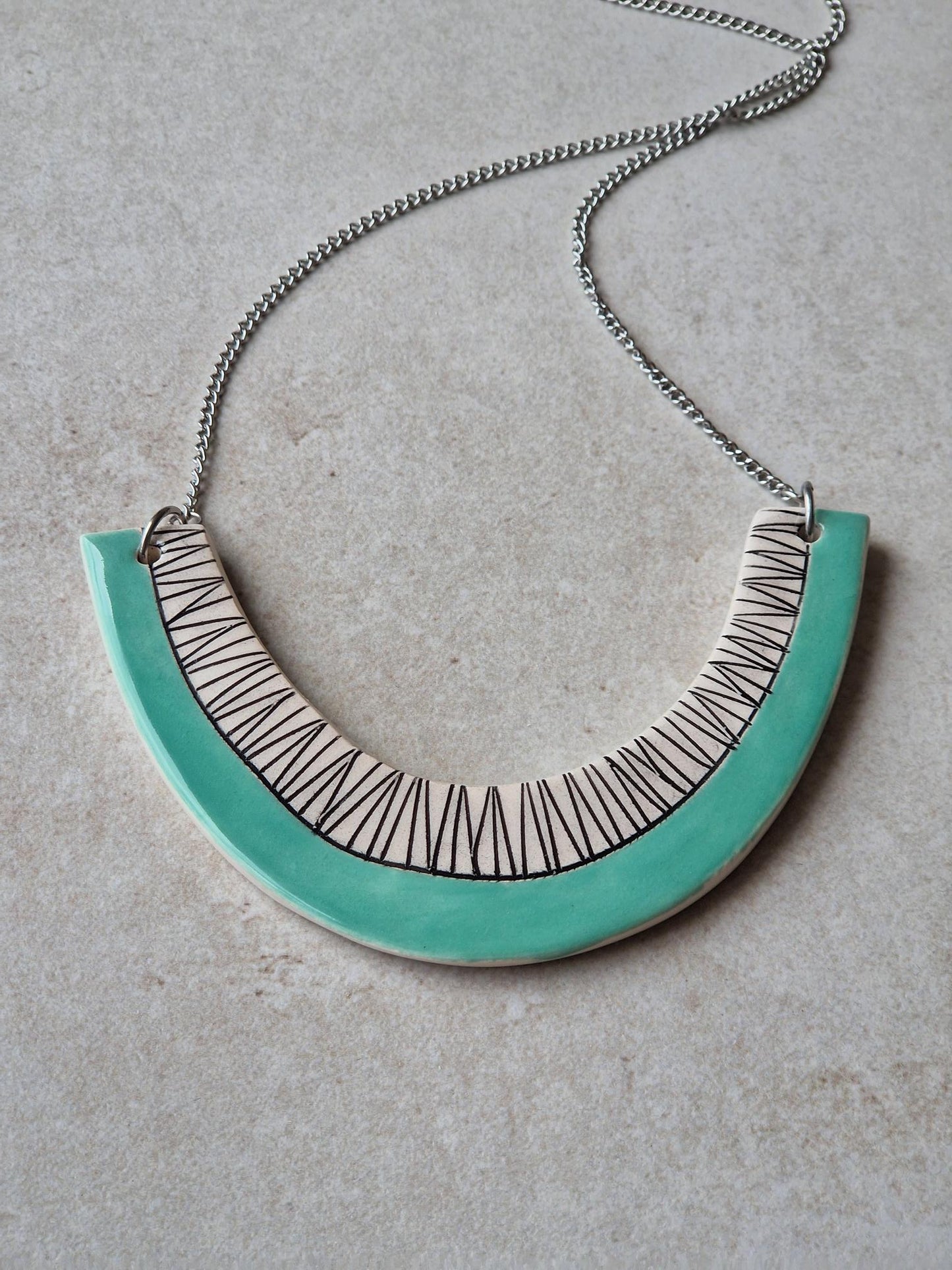 Geometric ceramic statement necklace No. 7