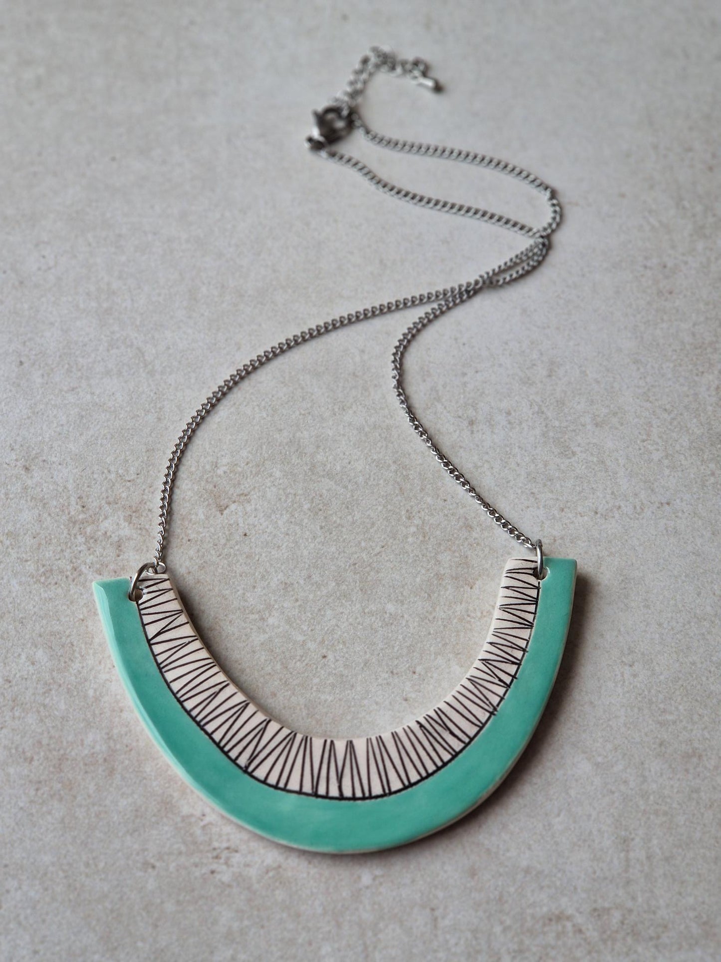 Geometric ceramic statement necklace No. 7