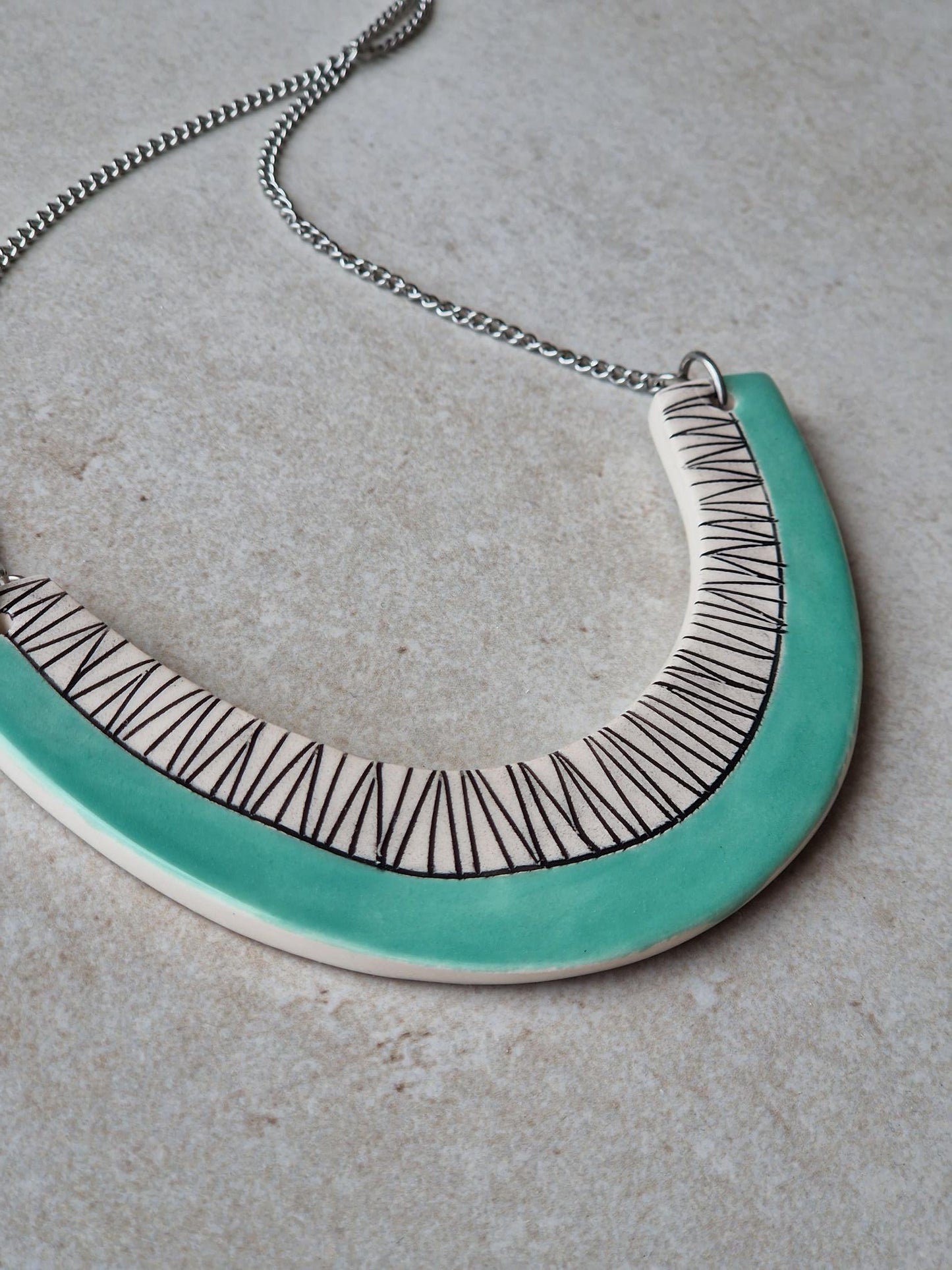 Geometric ceramic statement necklace No. 7