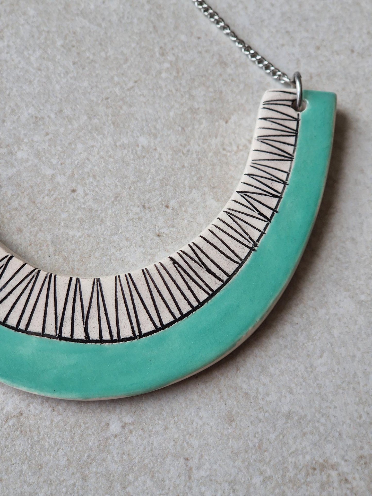 Geometric ceramic statement necklace No. 7
