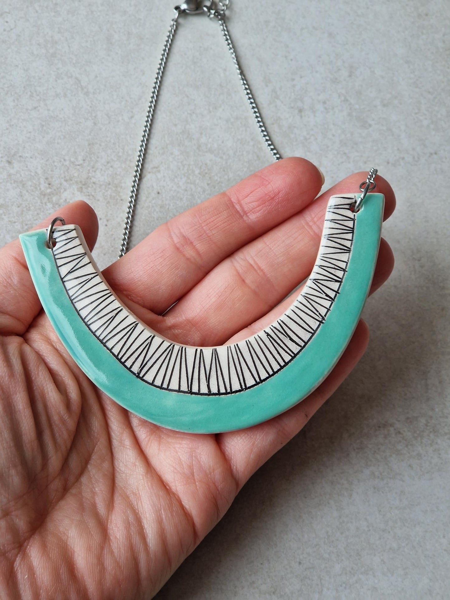 Geometric ceramic statement necklace No. 7