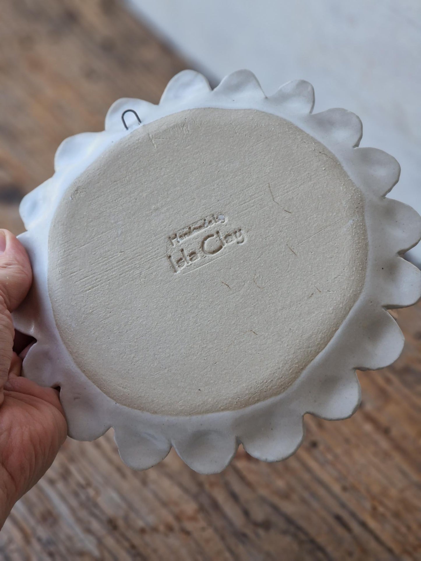 Ceramic wall art / scalloped appetiser plate