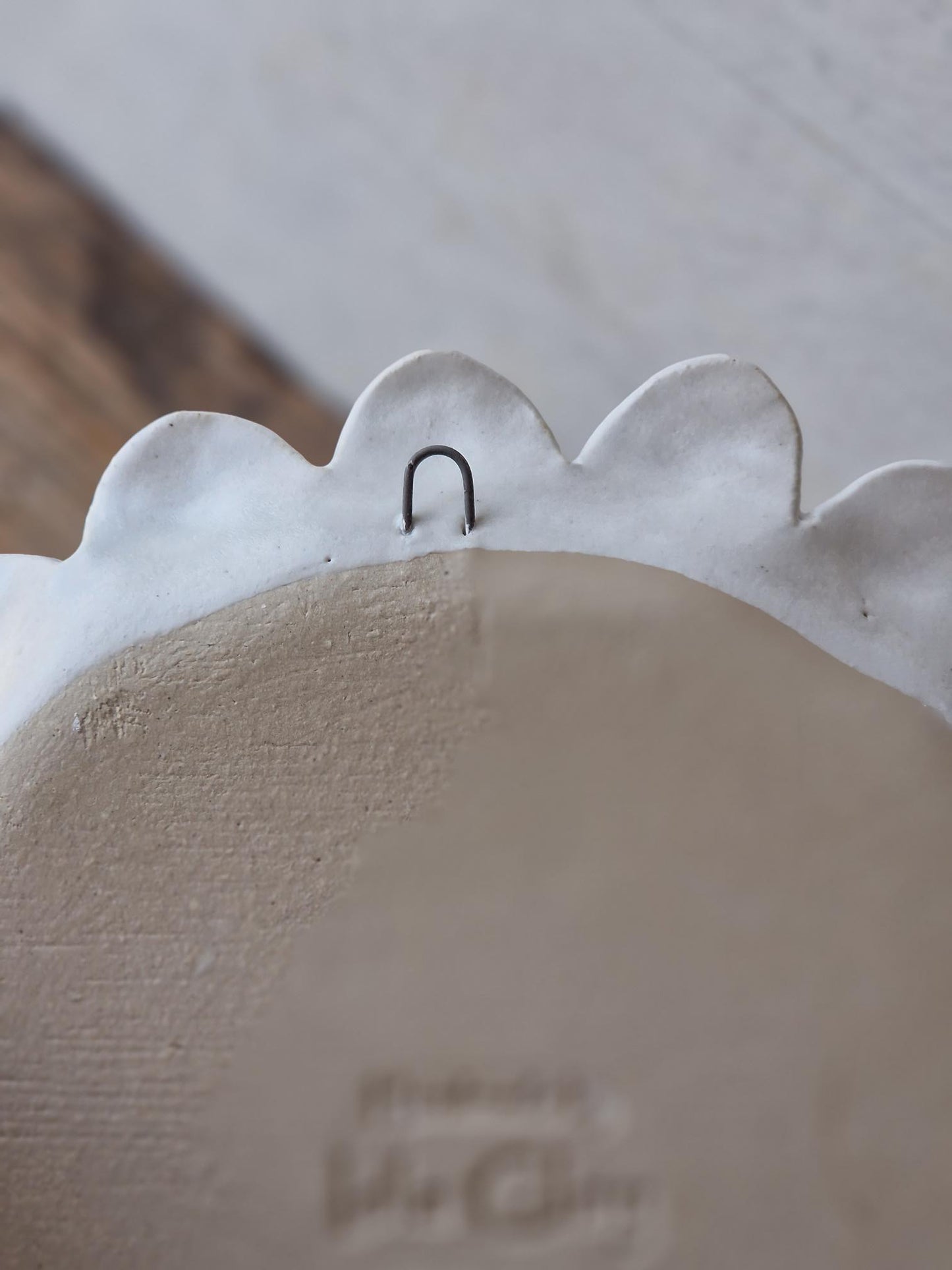 Ceramic wall art / scalloped appetiser plate