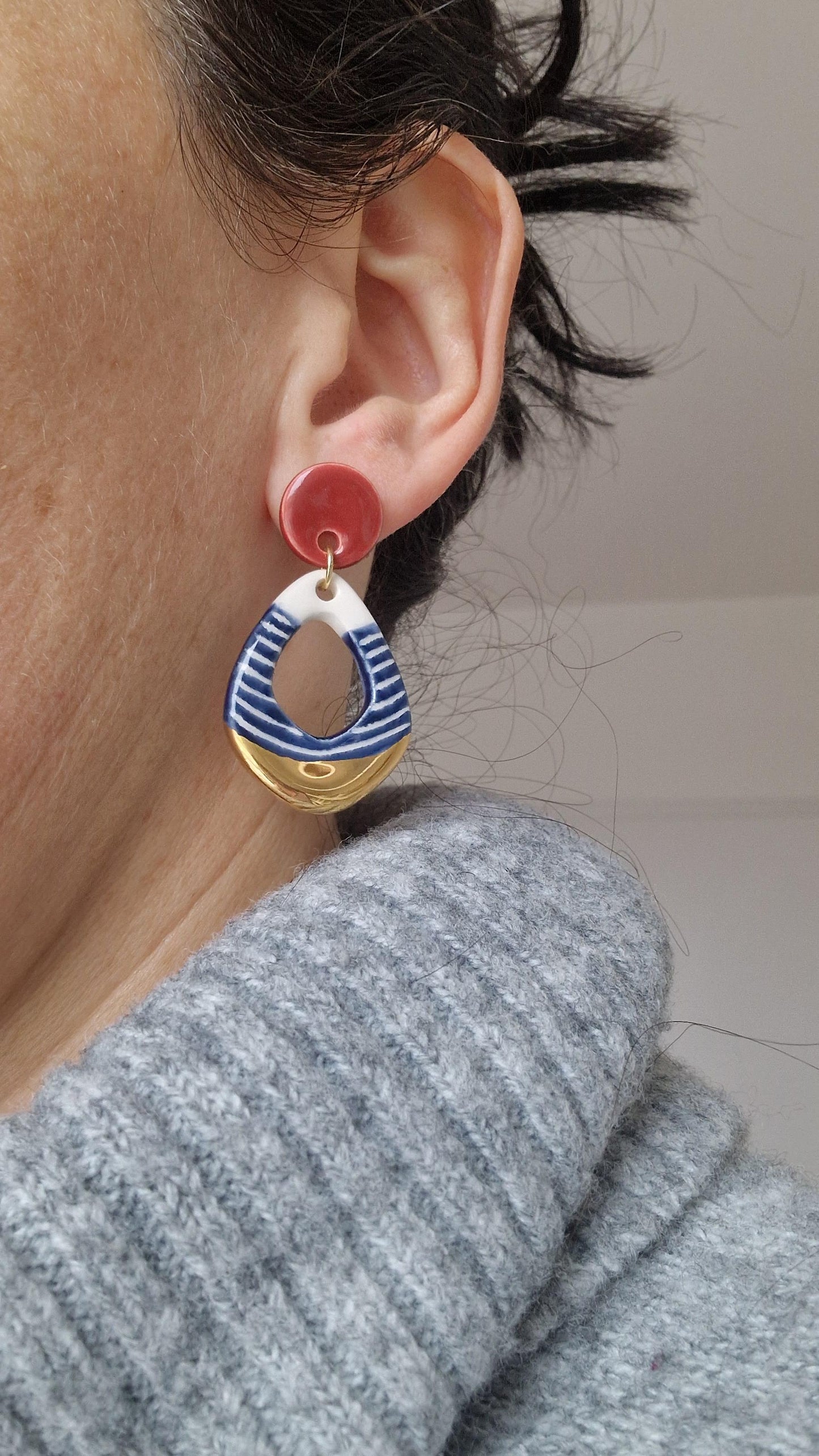 Ceramic Earrings No. 142
