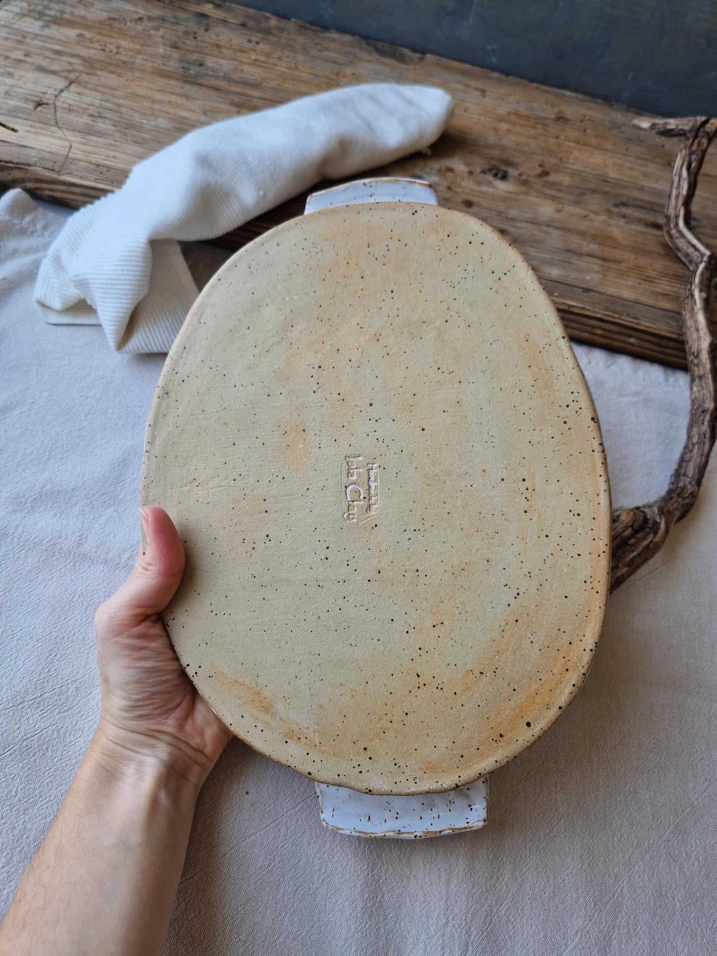 Large Floral Tray with Handles