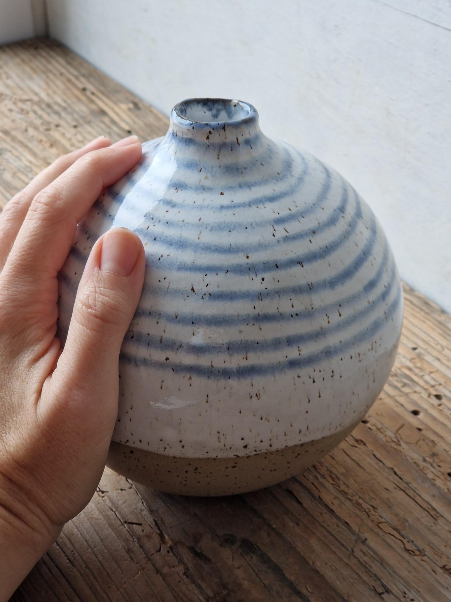 Stripy Orb Vase