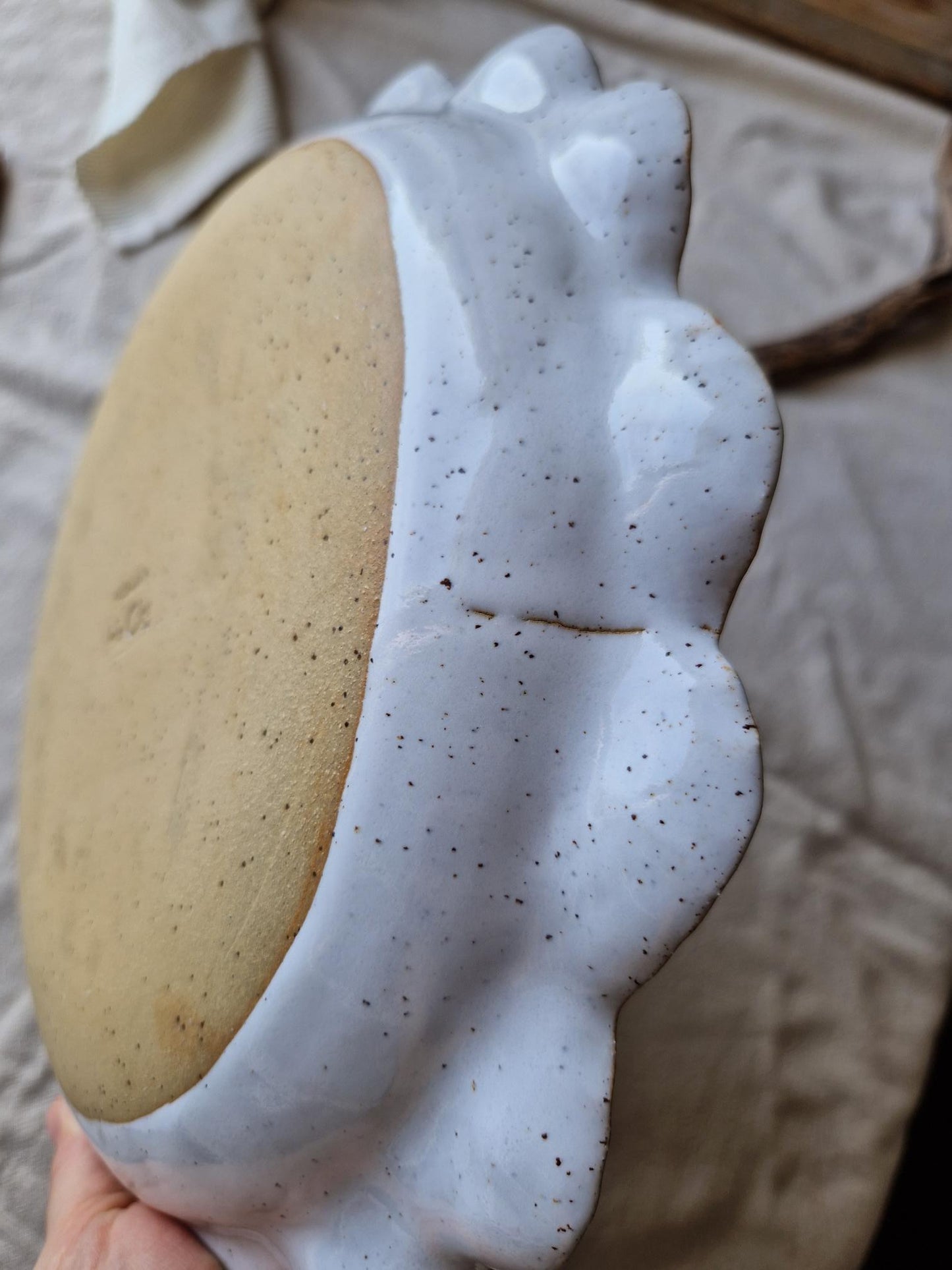 Slightly Flawed: Large Scalloped Floral Bowl