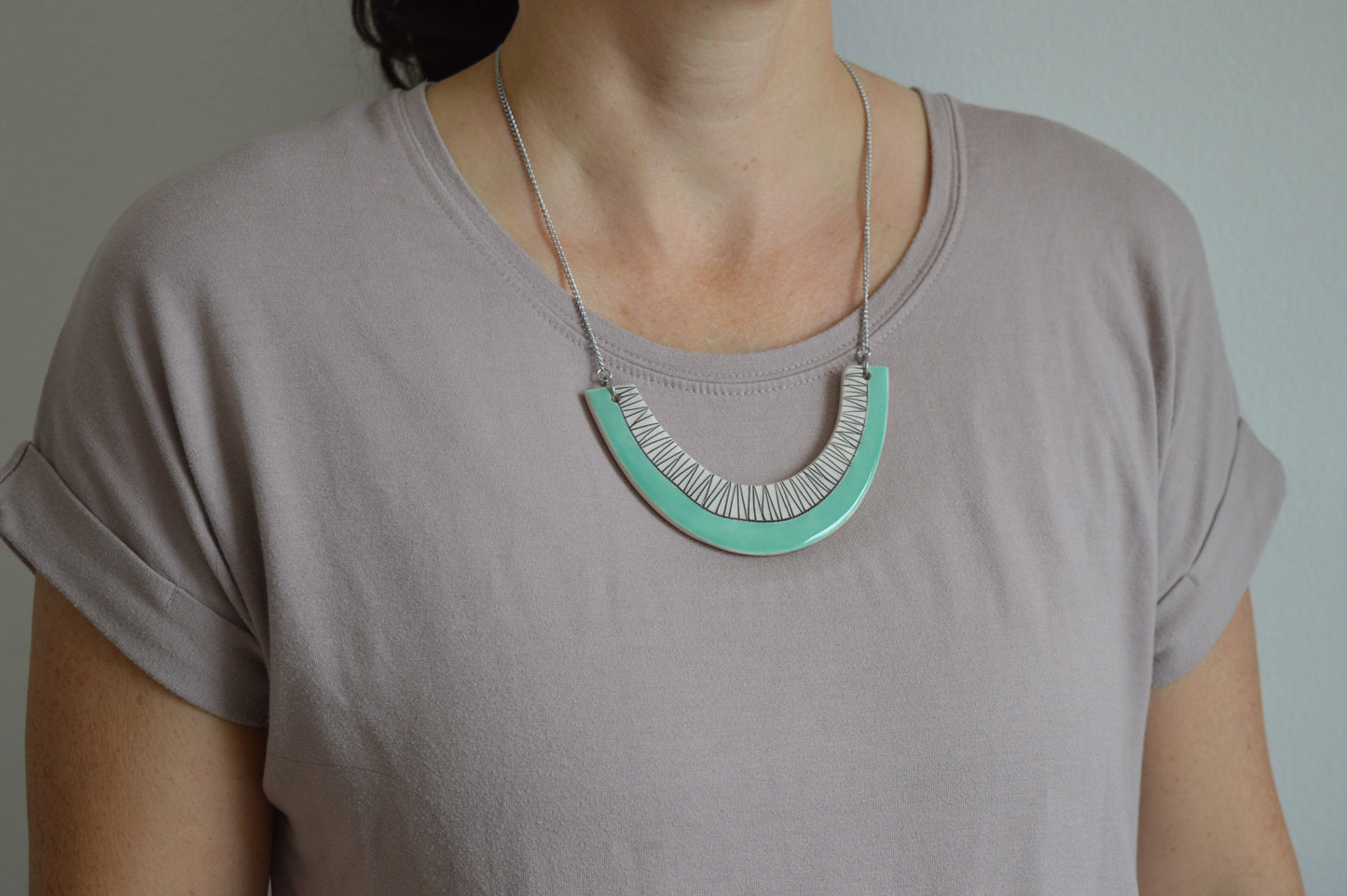 Geometric ceramic statement necklace No. 7