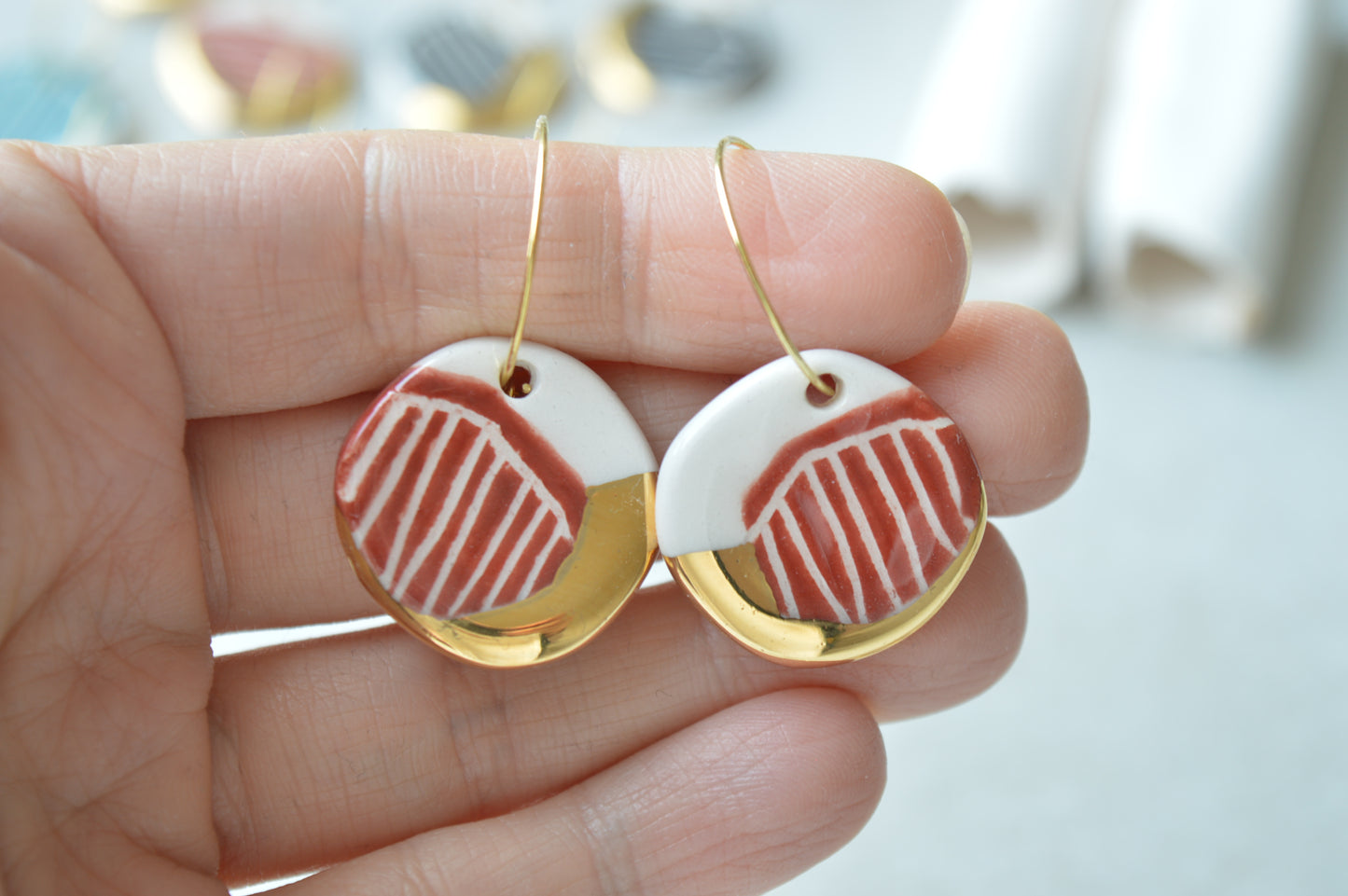 Sgraffito earrings Nr. 12