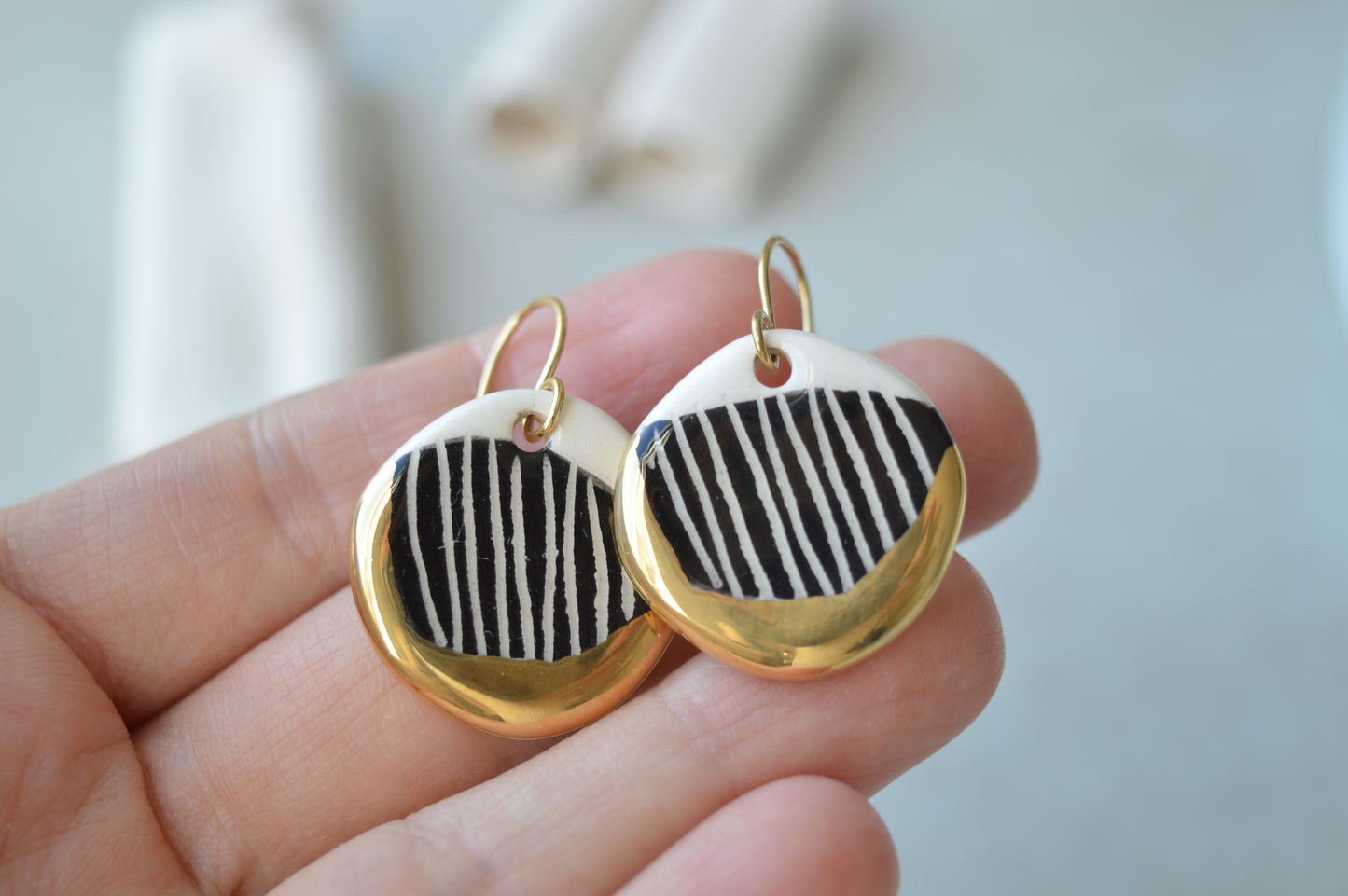 Sgraffito earrings Nr. 9