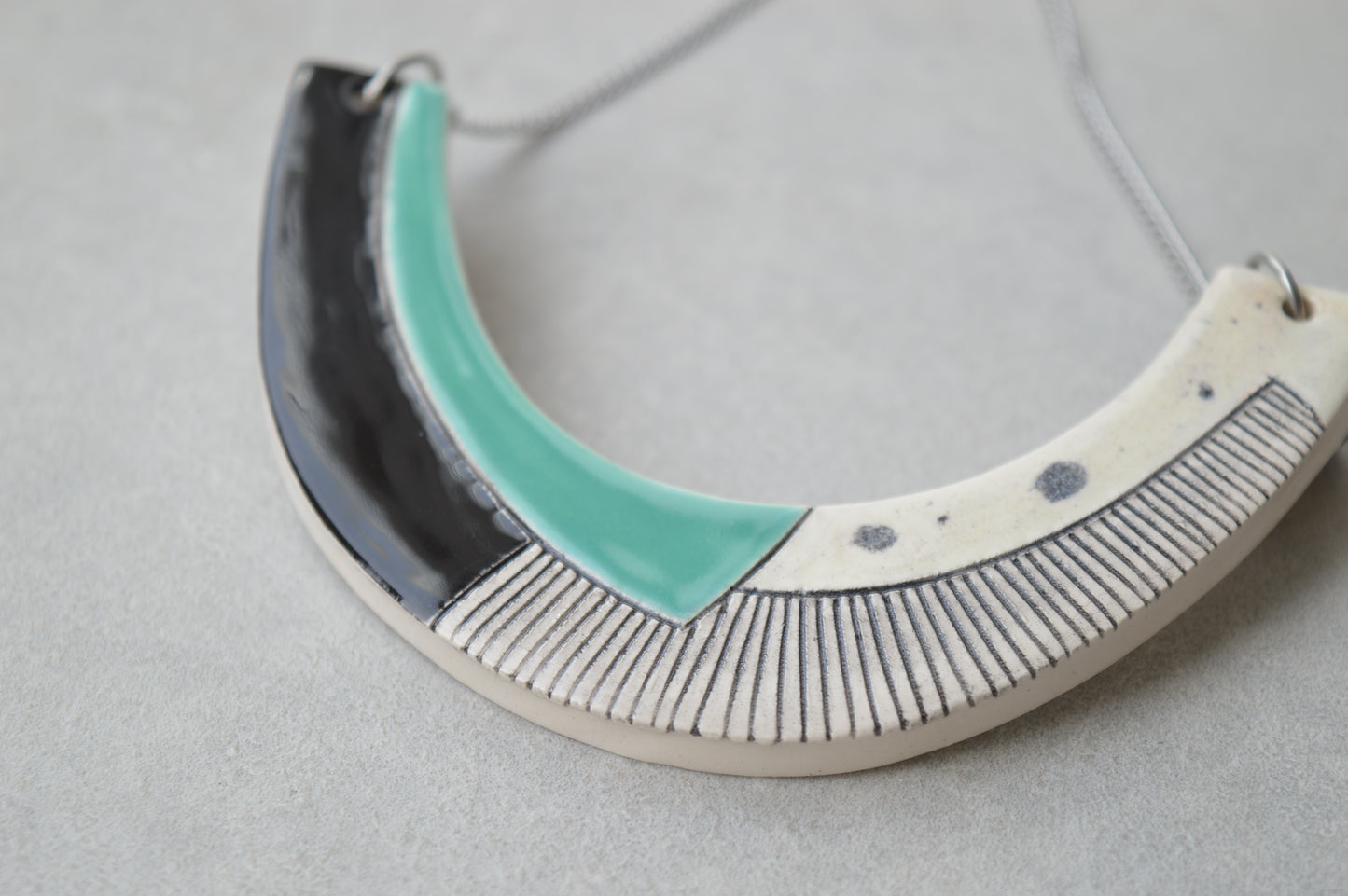 Geometric ceramic statement necklace No. 1