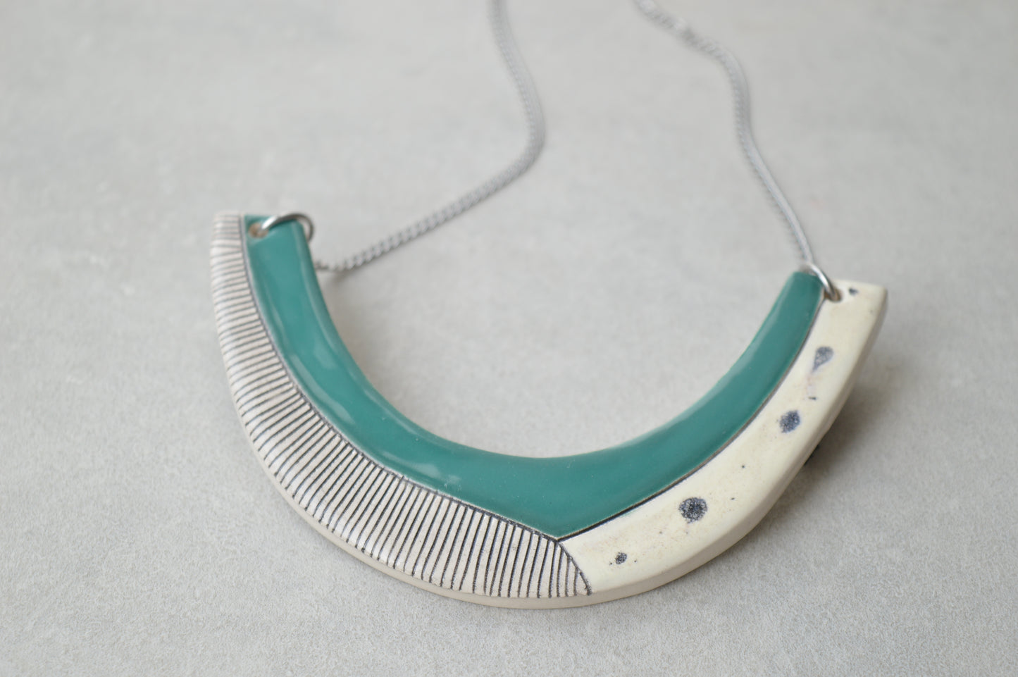 Geometric ceramic statement necklace No. 5