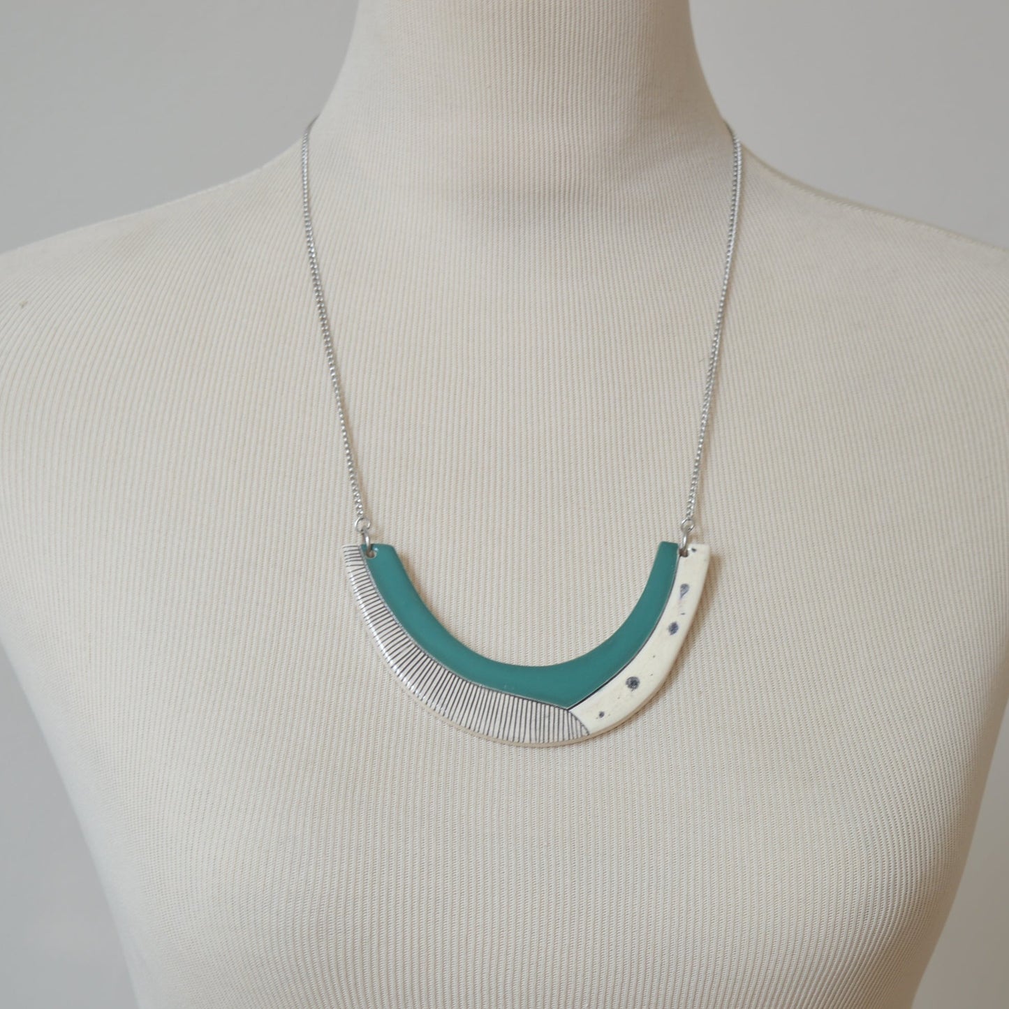 Geometric ceramic statement necklace No. 5