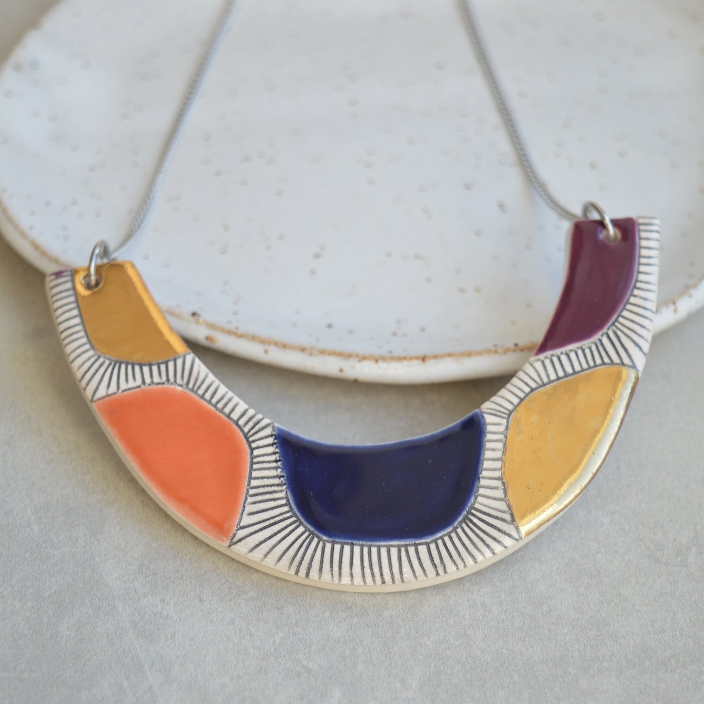 geometric bib necklace