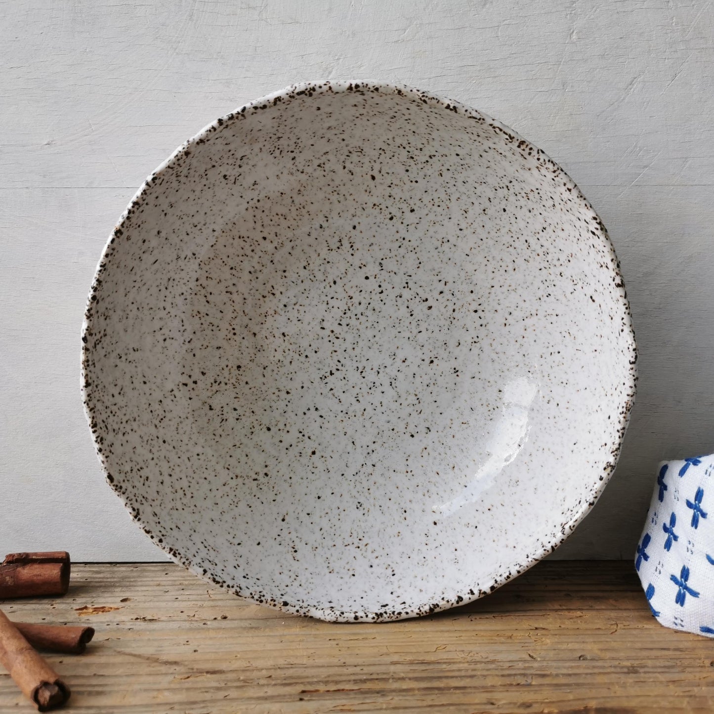 speckled white bowl