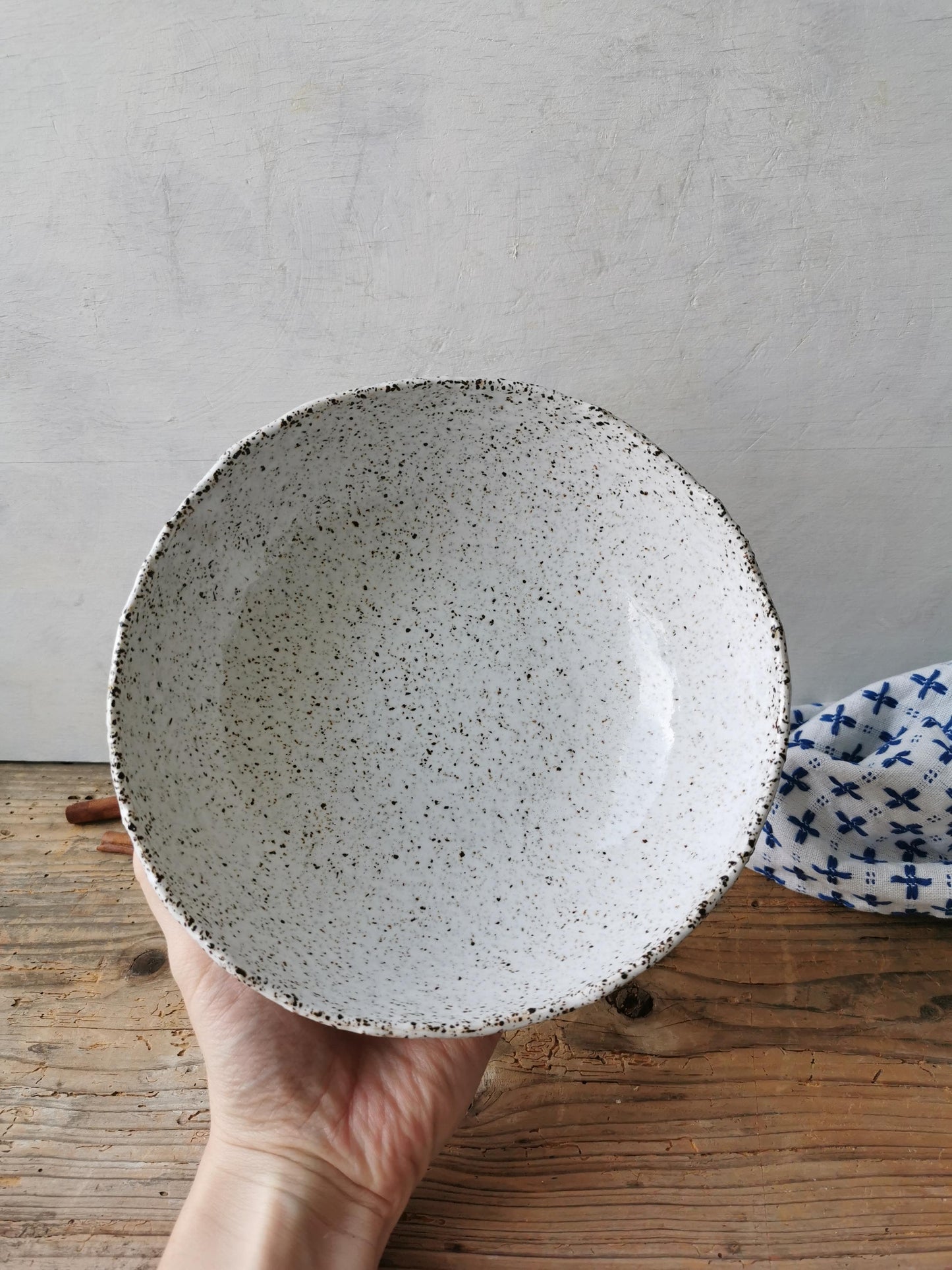 Pasta bowl speckled white