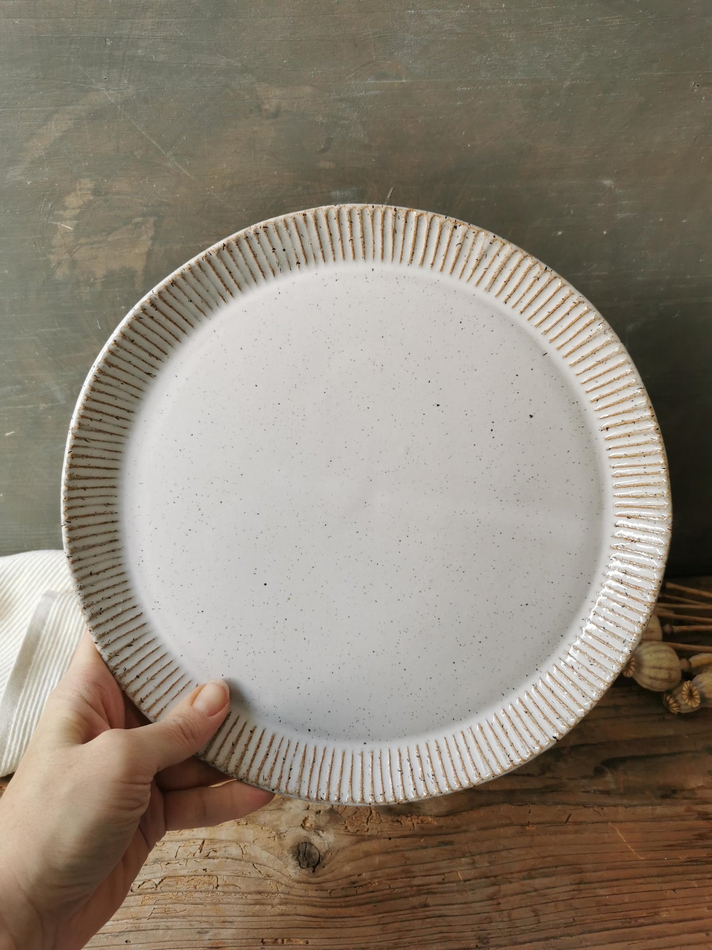 Rustic serving platter/dinner plate 10.5"