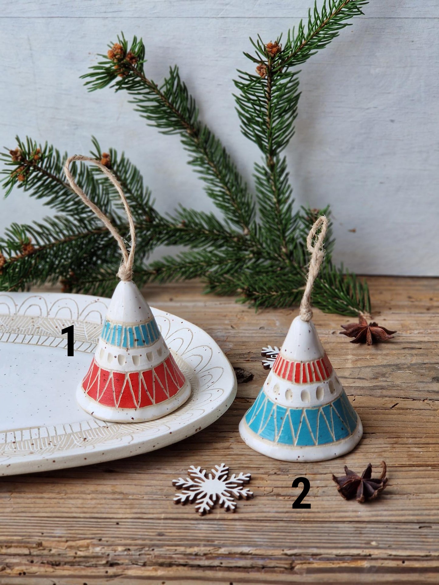 Ceramic bells - colourful