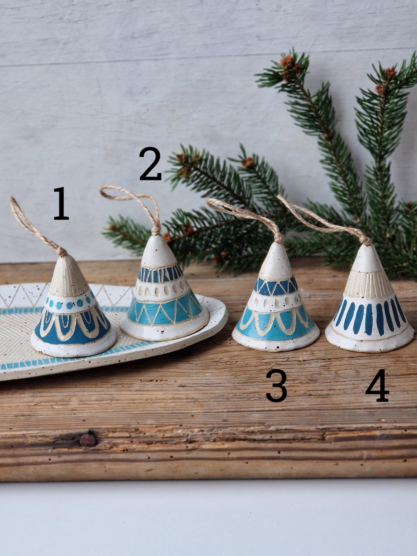 Ceramic bells - blue