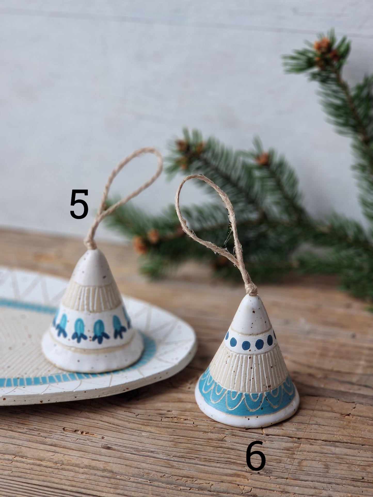Ceramic bells - blue