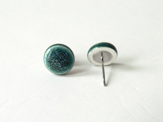 Stud earrings - Turkish green