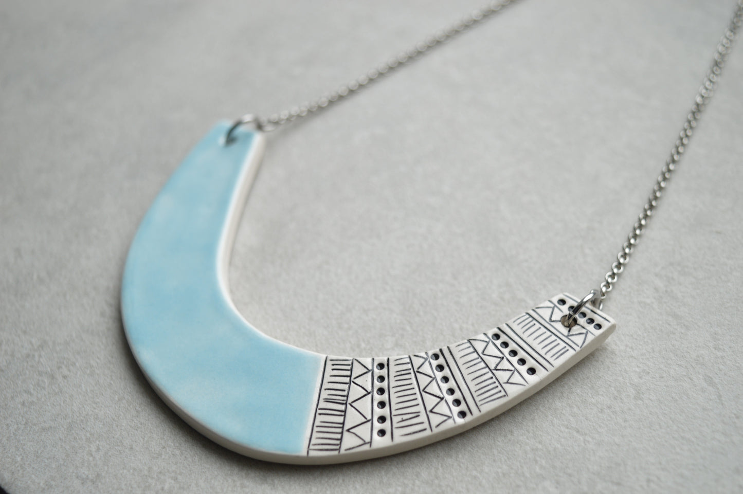 Geometric ceramic statement necklace