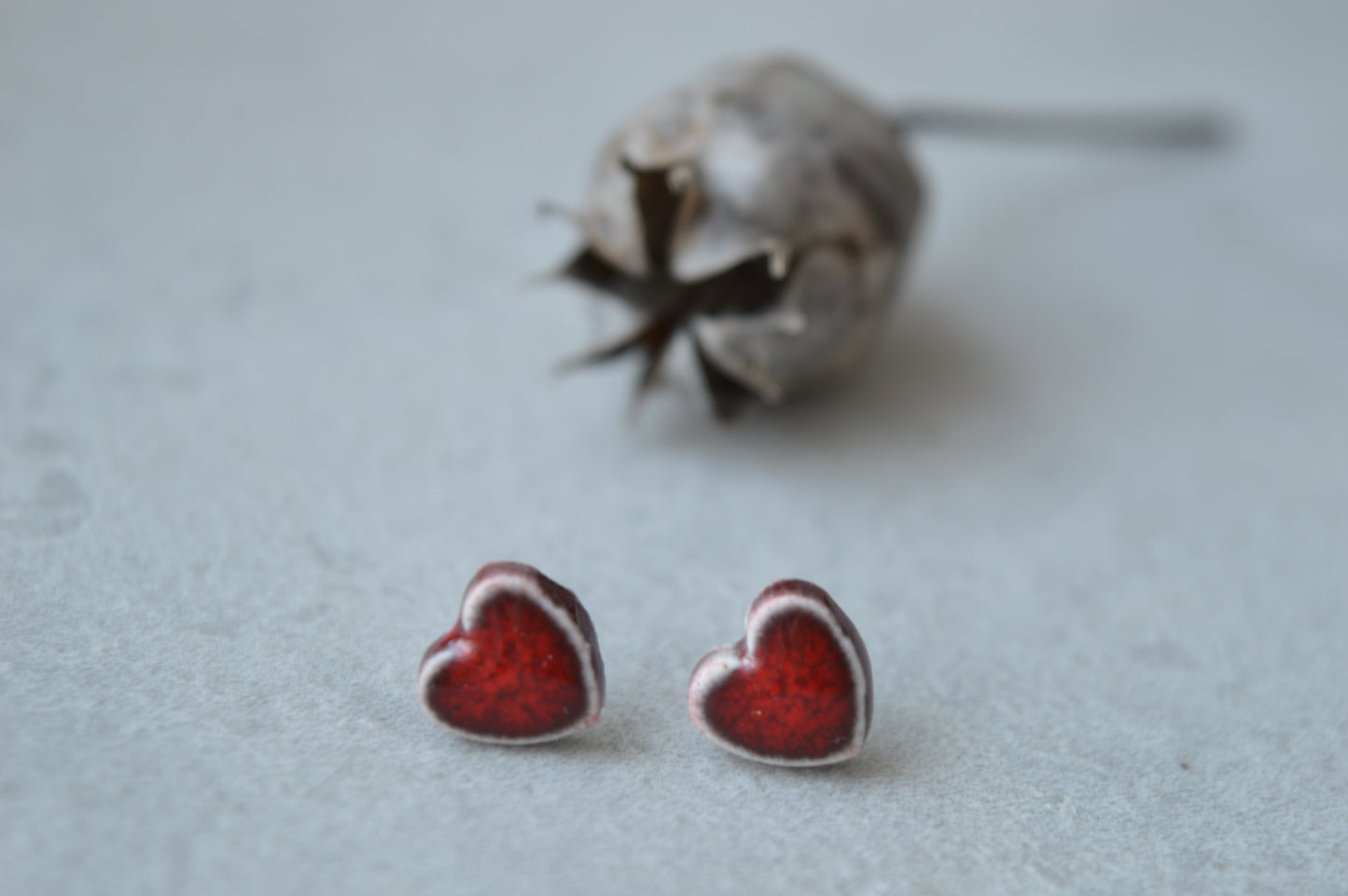 Tiny heart studs