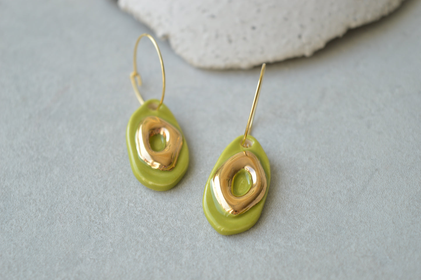 Green gold earrings
