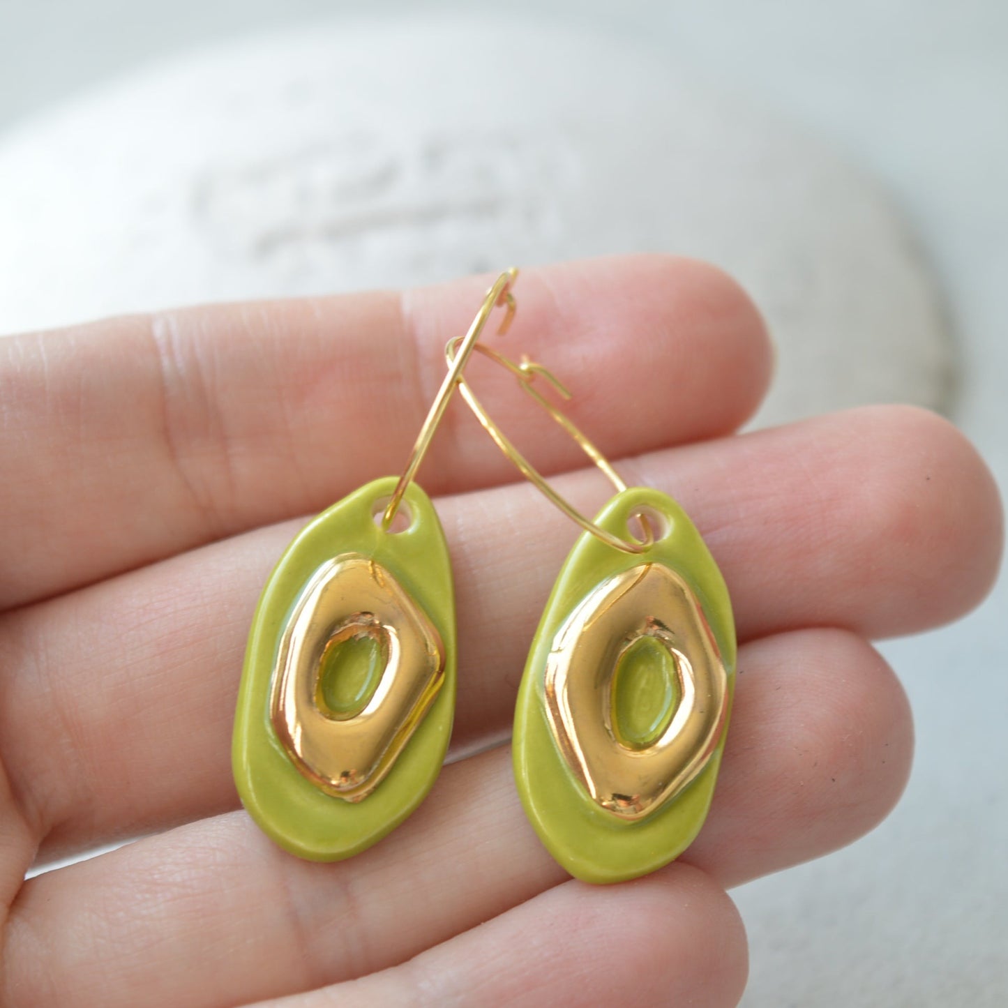 Green gold earrings