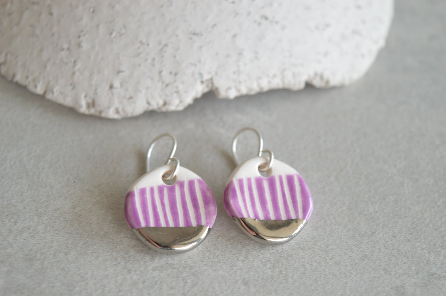 Small drop earrings - purple