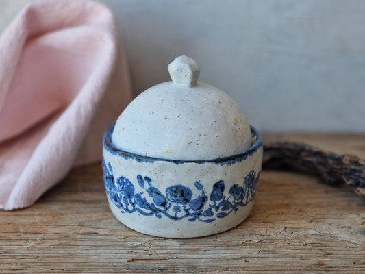 handmade floral ceramic treasure box